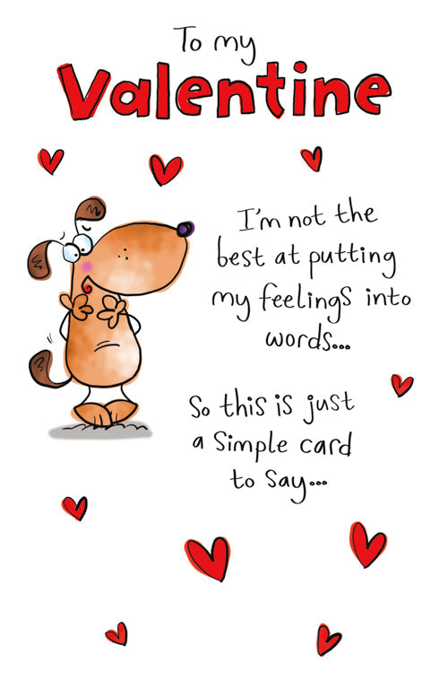 Valentine Valentines Day Card - Simple Card Words Feelings