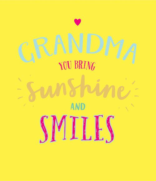 Mothers Day Card Grandma - Sunshine and Smiles