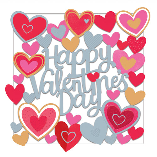 General Valentines Day Card - Concentric Hearts