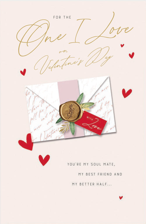 One I Love Valentines Day Card - Sealed Envelope With Love
