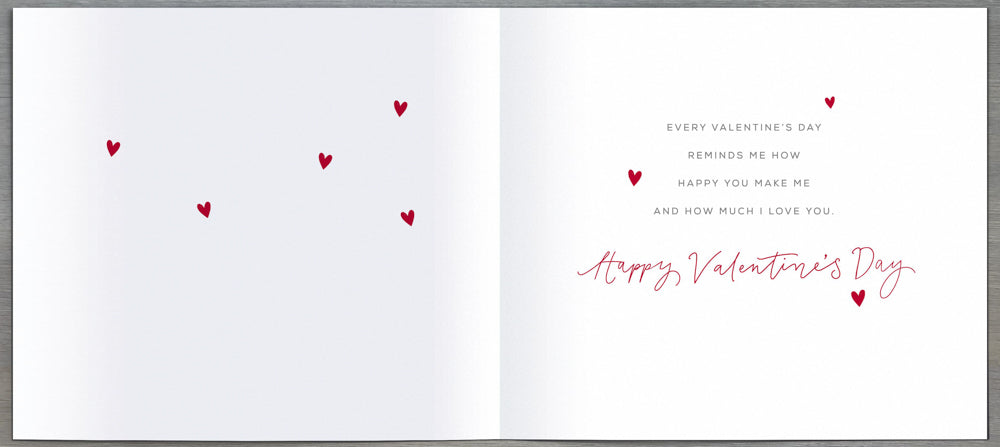 One I Love Valentines Day Card - Big Little Red Hearts On White