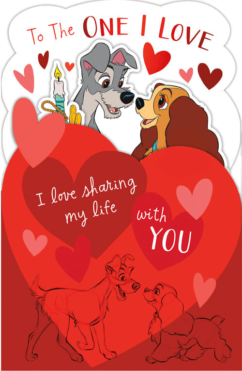 One I Love Valentines Day Card - Dogs Noodles