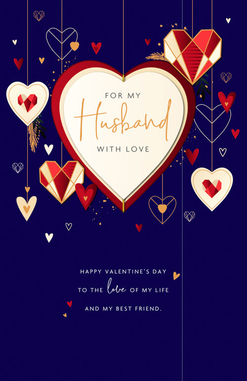 Husband Valentines Day Card - Love Best Friend Diamond Heart