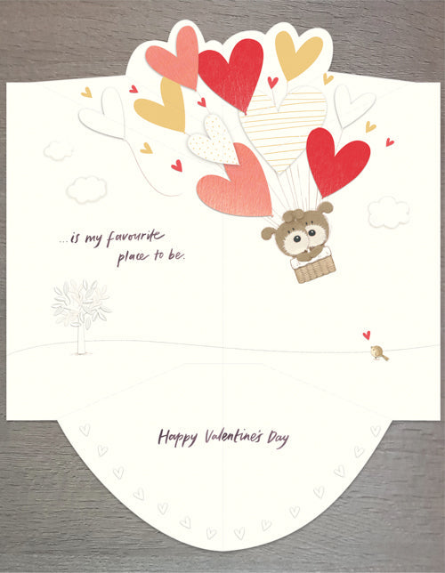 Husband Valentines Day Card - Anywhere With You Dotted Heart