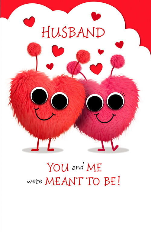 Husband Valentines Day Card - You Me Meant To Be Fuzz Bugs