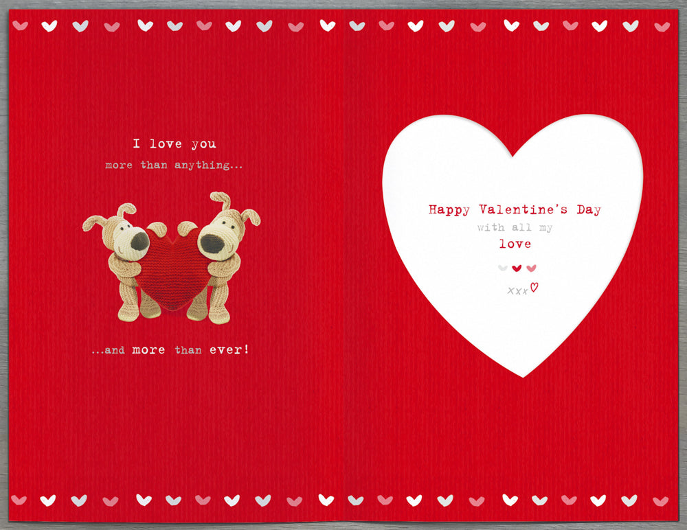 Love Of My Life Valentines Day Card - Grey Gold Love Dog