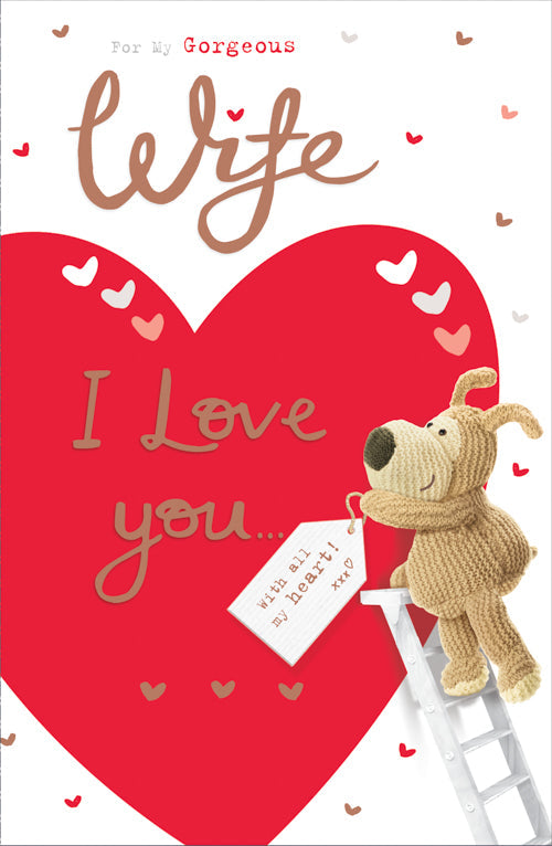 Wife Valentines Day Card - With All My Heart Butterflies