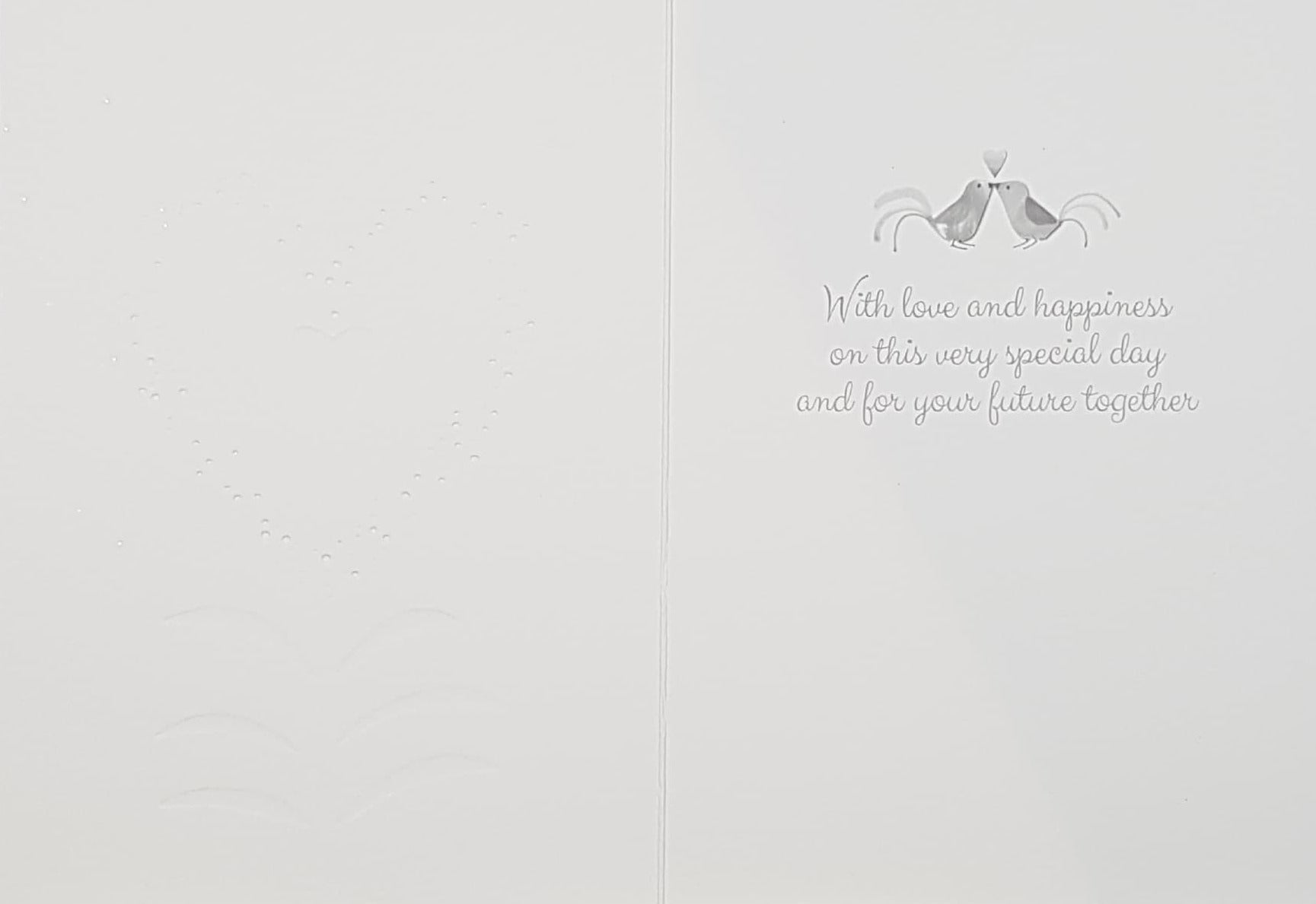 Wedding Card - General / Pink & Blue Love Birds on Heart Flower