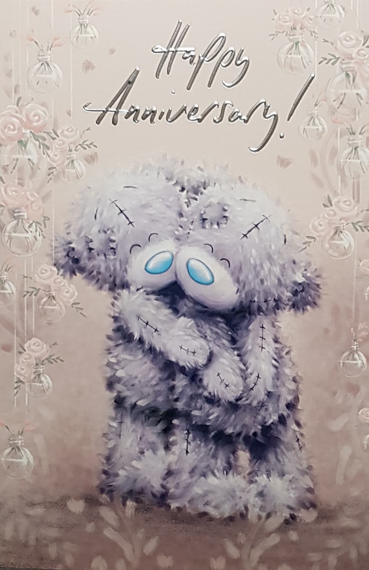 Anniversary Card - Two Fluffy Teddies Cuddling