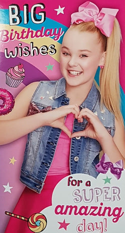 Birthday Card - A Girl With A Pink Bow In Her Hair