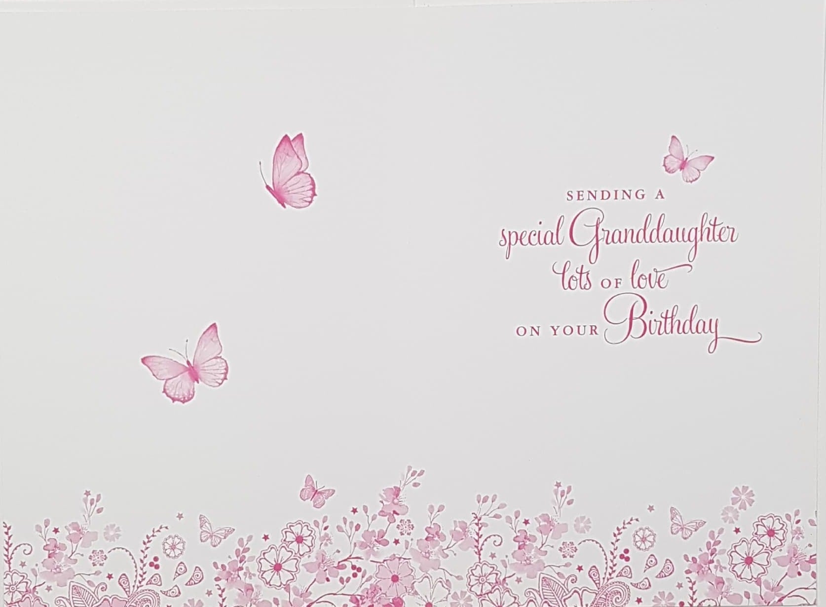 Birthday Card - Granddaughter / A Beautiful & Sparkly Floral Motive
