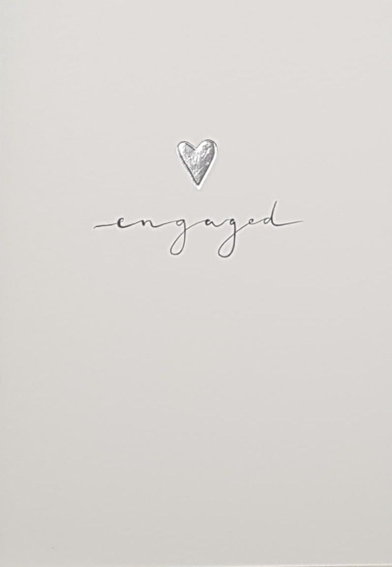 Engagement Card - A Small Shiny Silver Heart