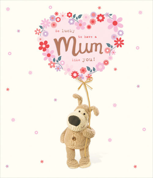 Mum Mothers Day Card - Floral Balloon Stuffed Dog