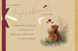Fathers Day Card - Husband / Couple Teddies Looking At The Moon