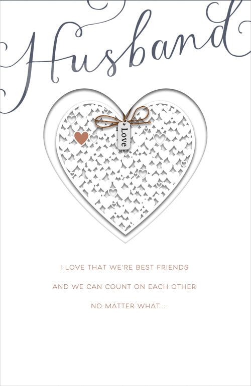 Husband Valentines Day Card - Best Friends Count Each Other