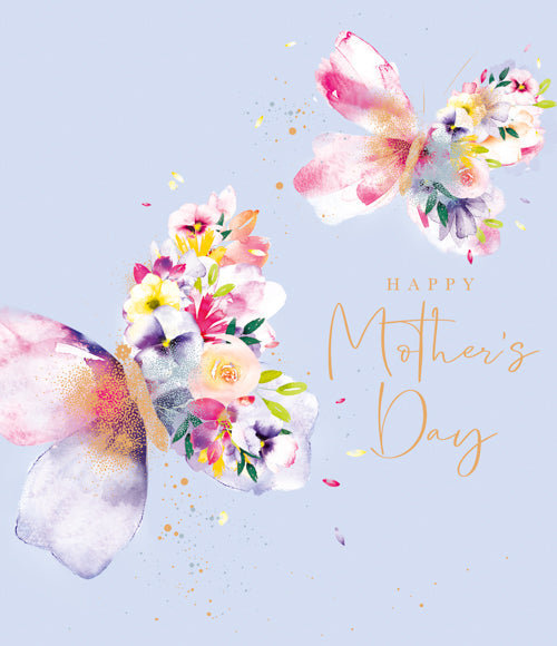 General Mothers Day Card - Two Floral Butterflies