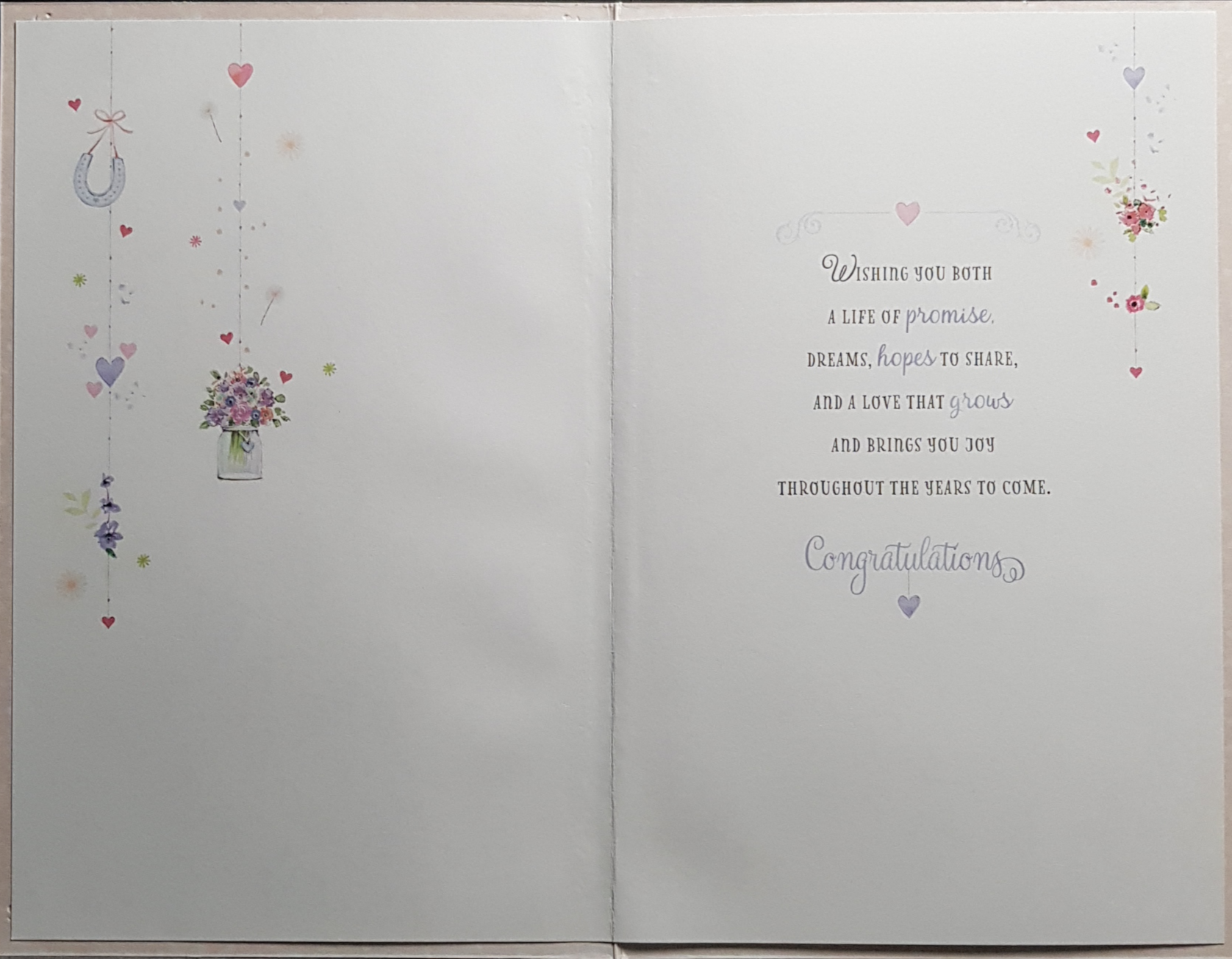 Wedding Card - Decorative Wedding Items Hanging from Font