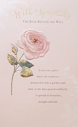 Sympathy Card - The Rose Beyond The Wall & A Pink Front