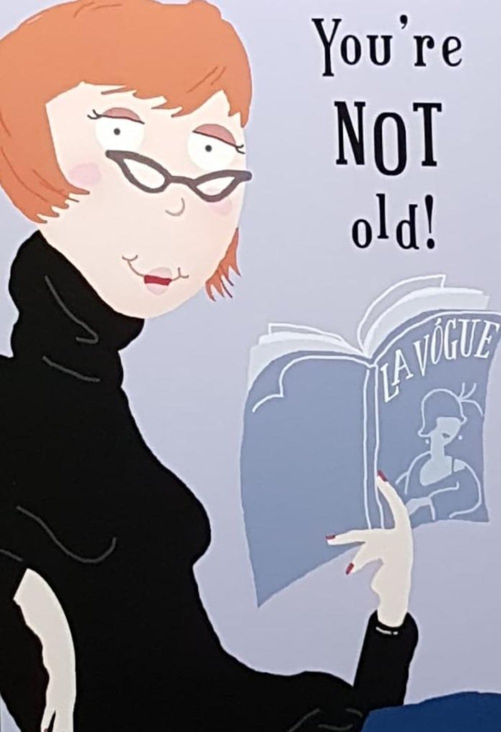 Birthday Card - Humour / A Lady Reading A 'La Vogue' Book