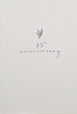 Anniversary Card - 25th Anniversary / A Silver Heart & Font