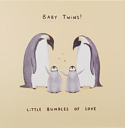 New Baby Card - Twins / 'Little Bundles Of Love'