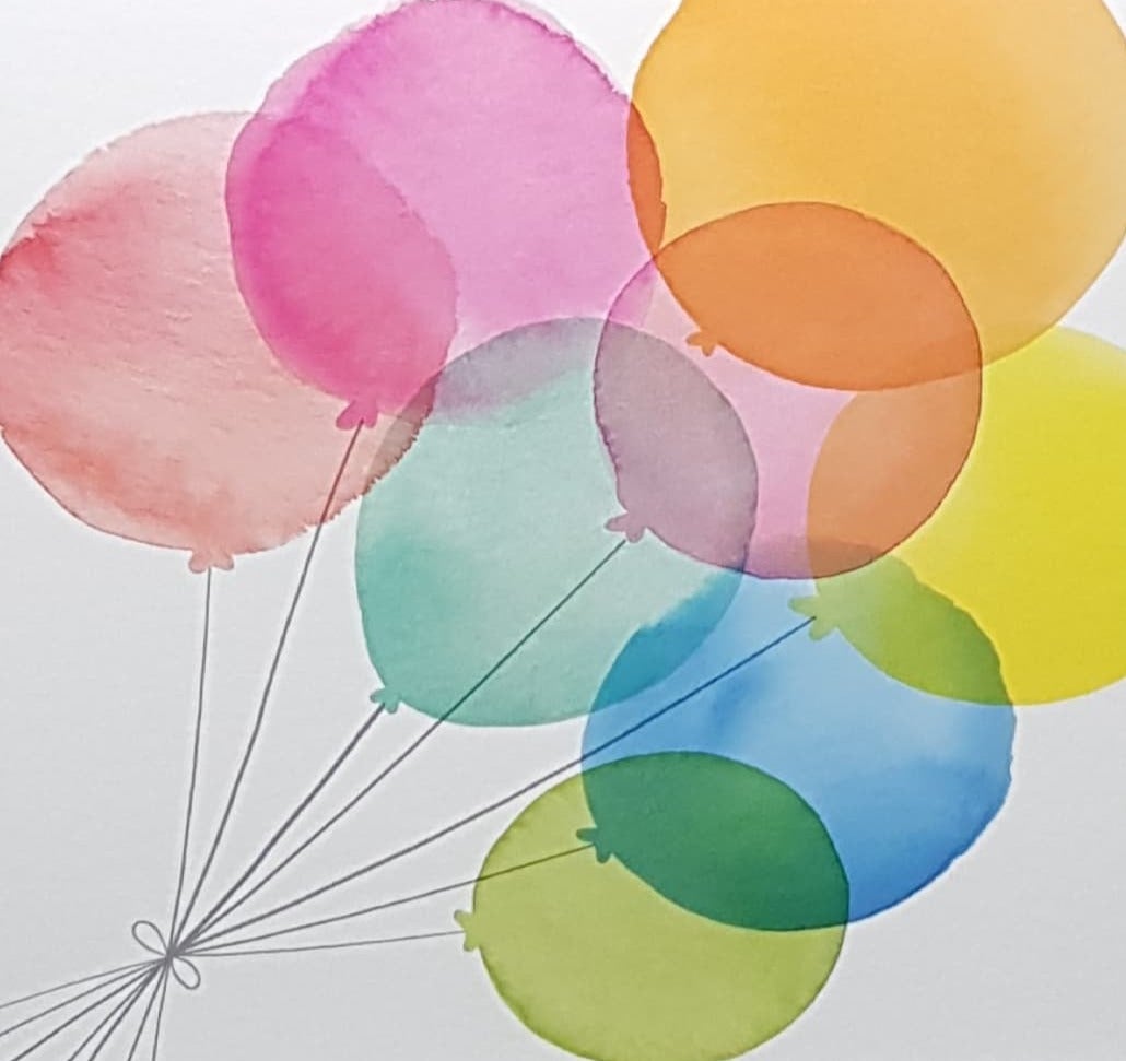 Blank Card - A Bunch Of Colourful Balloons