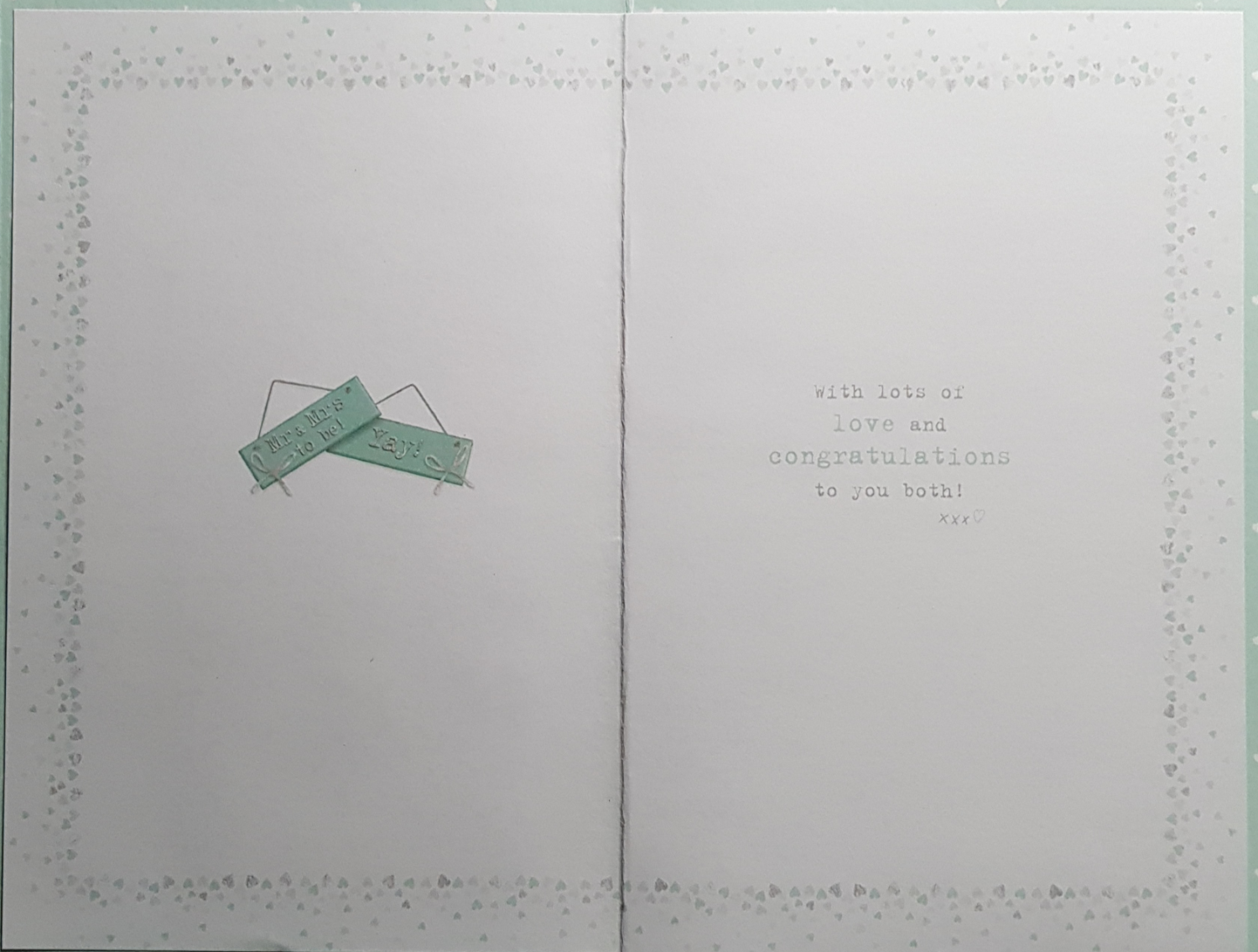 Engagement Card - You're Engaged & Mr Mrs To Be Yay On A Pale Green Card