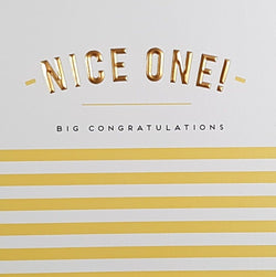 Congratulations Card - A Shiny Gold Font & Yellow Stripes