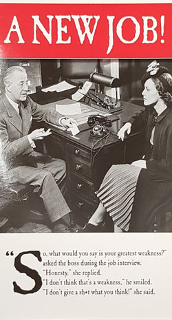 Congratulations Card - New Job / Job Interview Joke