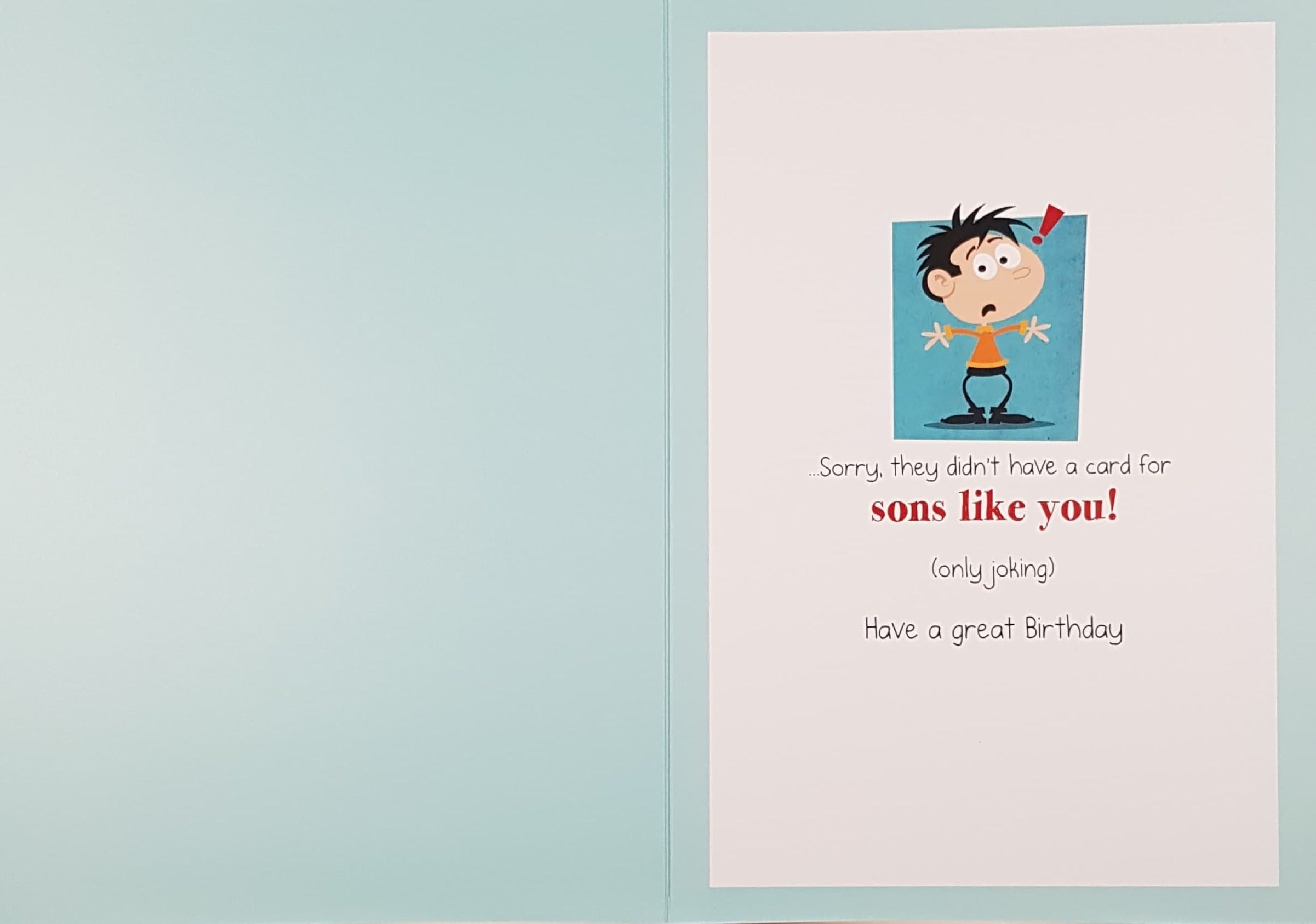 Birthday Card - Son / 'Perfect Son' On A Blue Background