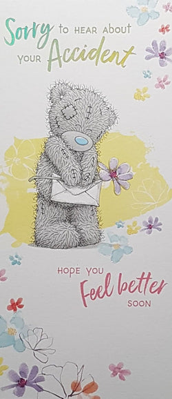 Get Well Card - Sorry To Hear About Your Accident...& Flowers