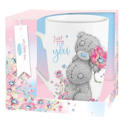 General Gift - Mug / Just For You & Cute Teddy Holding Pink Flower