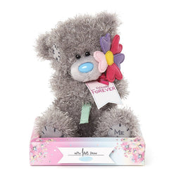 General Gift - Soft Toy / Friend - Cute Teddy Holding Flower And FRIENDS FOREVER Label
