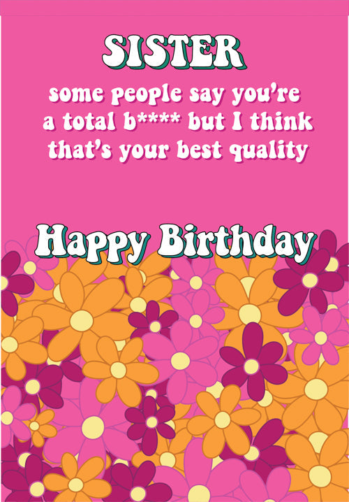 Humour Sister Birthday Card Personalisation