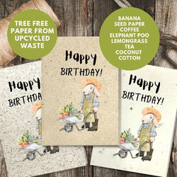 General Birthday Card - Gardening Bunny