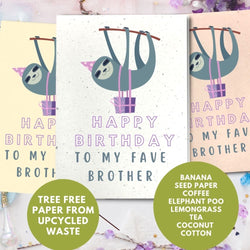 Children Birthday Card - Brother Sloth