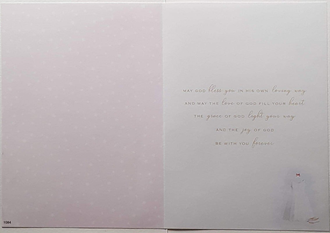 Communion Card - Daughter - For A Special Daughter & Communion Dress Hung on Wardrobe