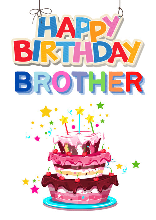 happy birthday cards for brother cake