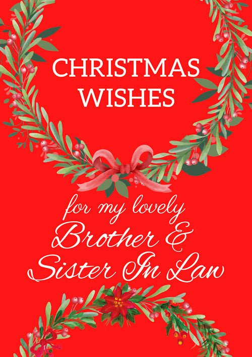 Brother And Sister In Law Christmas Card Personalisation
