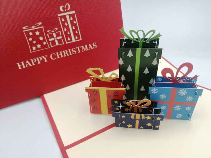 Christmas Pop Up Card -  Bunch of Wrapped Christmas Gifts