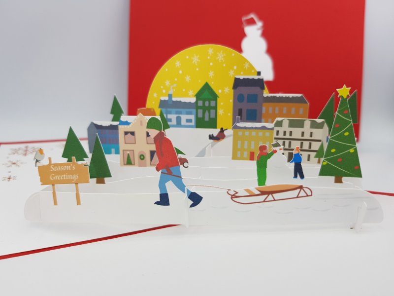 Christmas Pop Up Card - Happy Christmas Village