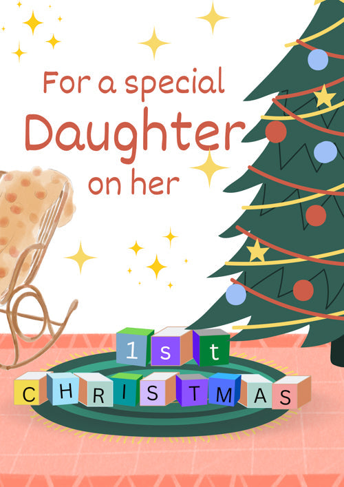 1st Special Daughter Christmas Card Personalisation