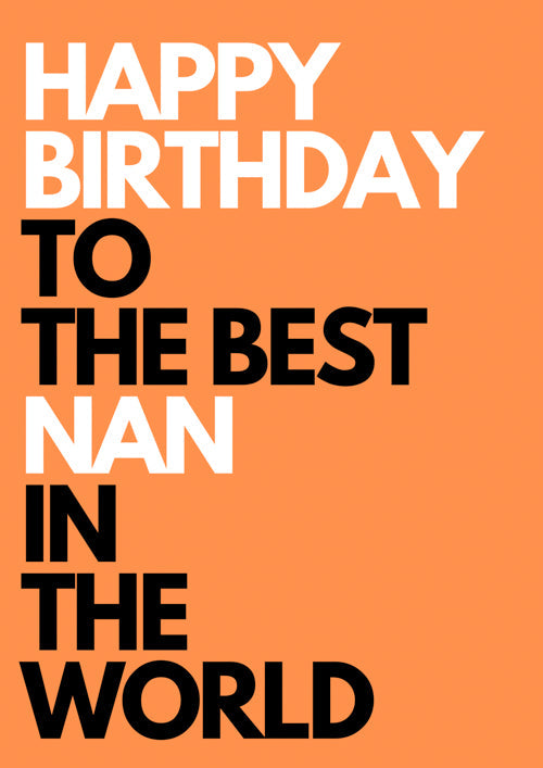 Nan Birthday Card Personalisation