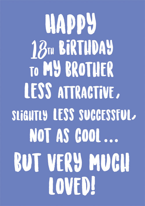 18th Humour Brother Birthday Card Personalisation