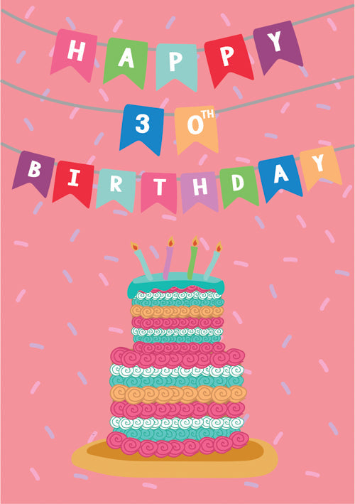 30th Female Birthday Card Personalisation