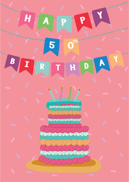 50th Female Birthday Card Personalisation