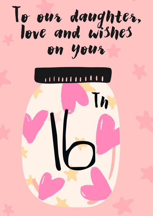 16th Daughter Birthday Card Personalisation
