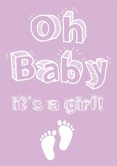 Congratulations Baby Girl Card Personalisation