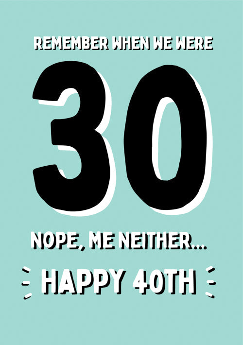 Humour 40th Male Birthday Card Personalisation