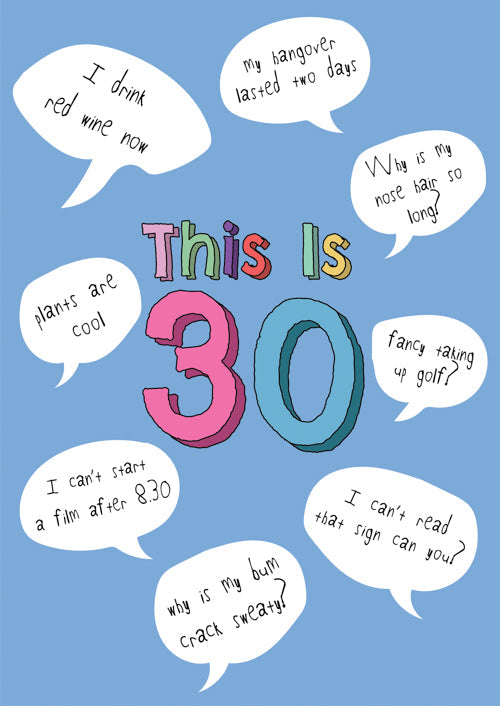 Humour 30th Birthday Card Personalisation